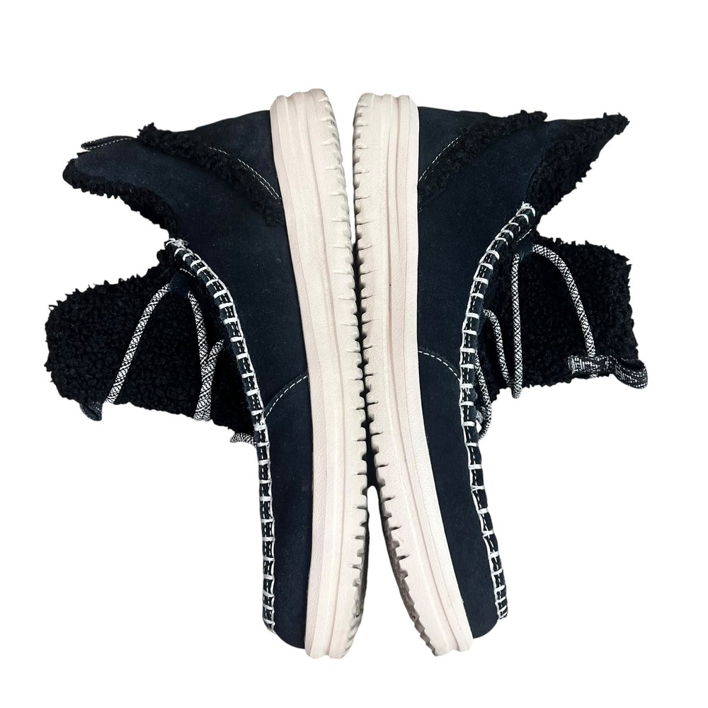Hey Dude Camden Suede Cozy Black Borg Fleece Ankle Boots Womens Size 9 42031-001 - Picture 5 of 8